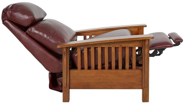 BarcaLounger® Mission Brown/Marisol Cabernet Leather Manual Recliner-1