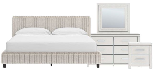 Signature Design by Ashley® Zuraleus 4-Piece White Queen Upholstered Panel Bedroom Set-0