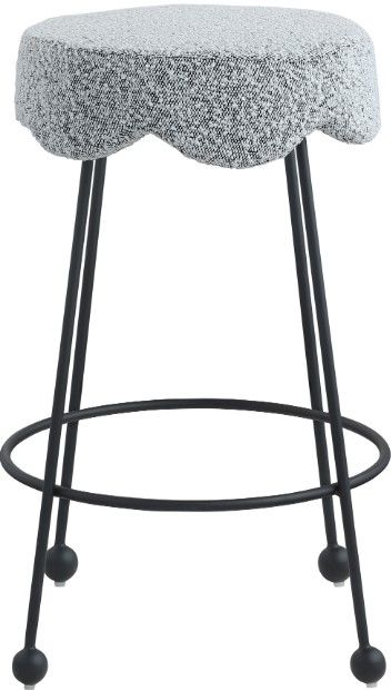 Meridian Furniture Fleur Grey/Matte Black Counter Stool-1