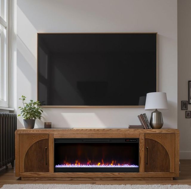 Legends Home Eclipse Bourbon Oak 81" Fireplace Console-2