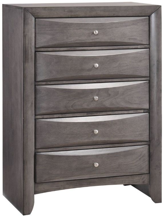 Elements International Emily Gray 5-Drawer Chest-0