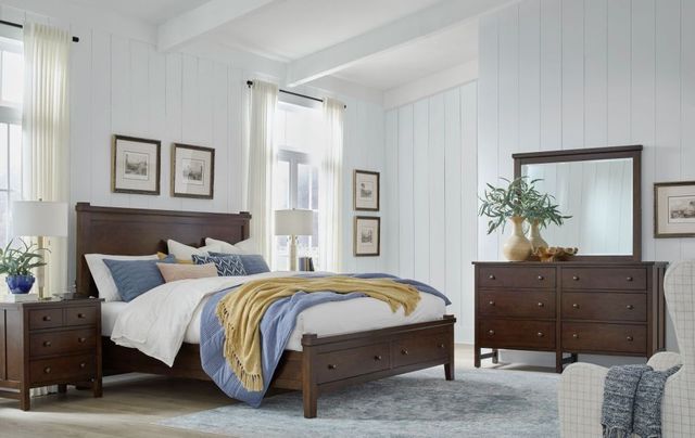 aspenhome® Channing Harvest Cherry Queen Panel Storage Bed-1
