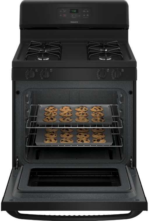 Hotpoint® 30" Black Freestanding Gas Range-2