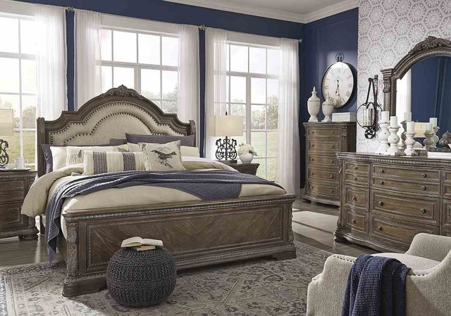 Signature Design by Ashley® Charmond Brown Queen Upholstered Sleigh Bed-3