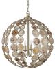 Currey & Company Tartufo Contemporary Silver Leaf/Natural Capiz Chandelier-0