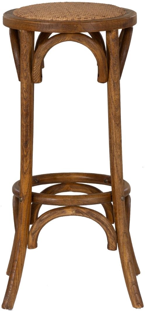 Linon Rae Walnut Bar StoolRattan Seat Bar Stool-3