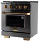 Kucht Professional KX Series 30" Titanium Stainless Steel Pro Style Dual Fuel Range with Kucht Horus Thermostat-3