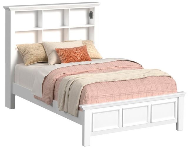 Elements International Hampton Kids White Full Bookcase Bed-0