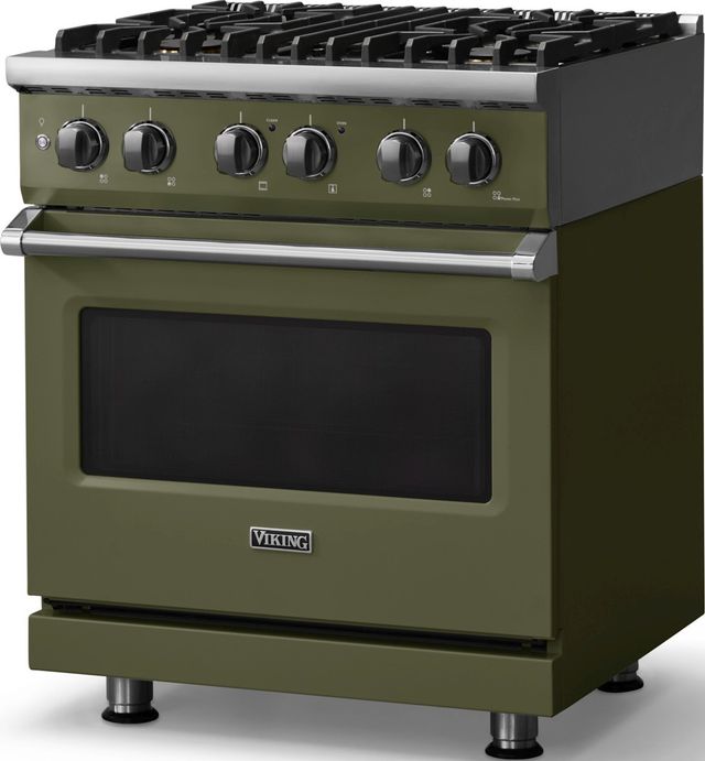 Viking® 5 Series 30" Martini Pro Style Dual Fuel (NG) Range with Polished Chrome Trim-3