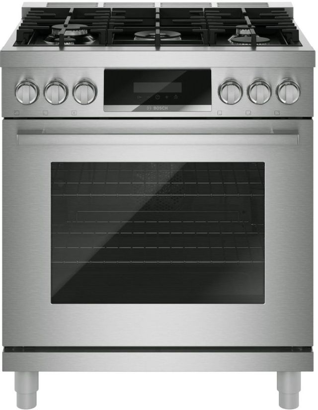 Bosch® 800 Series 30” Stainless Steel Pro Style Gas Range with Convection Bake-0