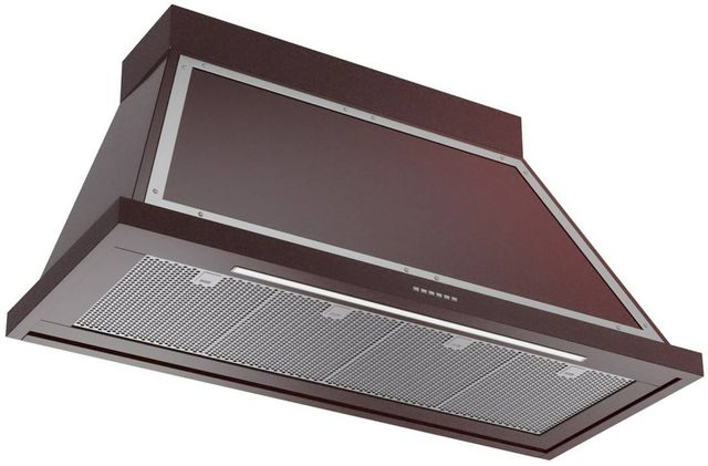 Ilve® Nostalgie II Noblesse 48" Burgundy Wall Mounted Range Hood with Chrome Trim-1