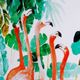 A & B Home 2-Piece Green/Red Botanical Flamingos Wall Art Set-2