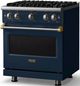 Viking® 5 Series 30" Slate Blue Pro Style Gas (LP) Range with Brushed Brass Trim-2