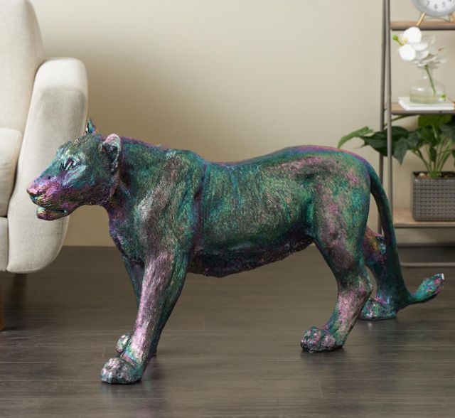 Deco Marche Multi Colored Leopard Standing Decorative Sculpture-4
