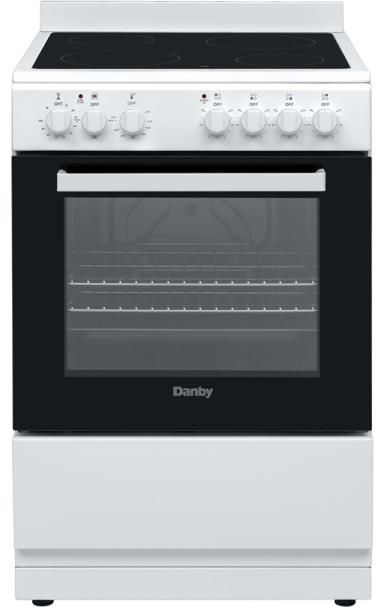Danby 24" White Glass Top Freestanding Electric Range-0