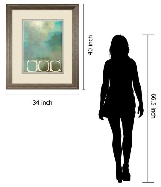 Classy Art Retro In Aqua And Khaki Il By Laurie Maitland Wall Art-3