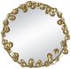 A & B Home Gold Round Wall Mirror with Golden Leaf Accents-0
