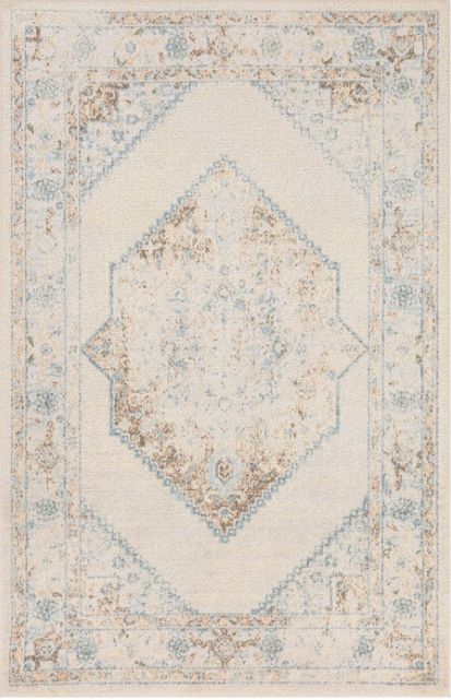 Nourison Home™  Astra Machine Washable Ivory Blue 5'x7' Area Rug-0