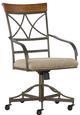 Powell® Hamilton Medium Cherry/Matte Pewter Swivel Dining Arm Chair-0
