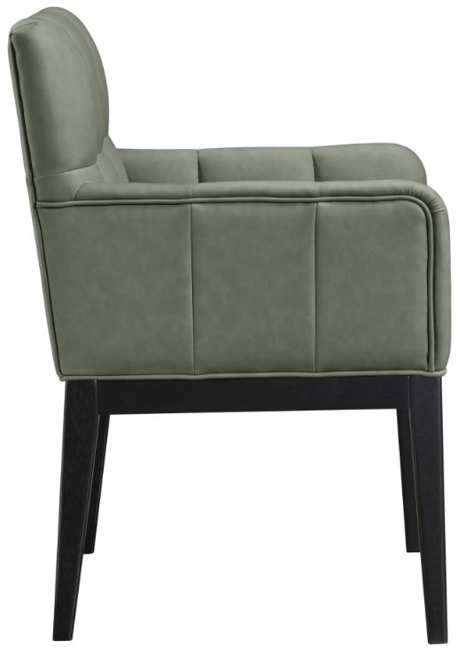 Meridian Furniture Adrian Green/Black Leather Upholstered Dining Arm Chair-3