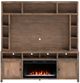 Legends Home Joshua Creek Barnwood Fireplace Entertainment Center-2