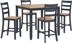 Signature Design by Ashley® Gesthaven 5-Piece Blue/Natural Counter Height Dining Table Set