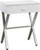 Monarch Specialties Inc. Glossy White 24"H Accent Table with Chrome Metal Legs-0