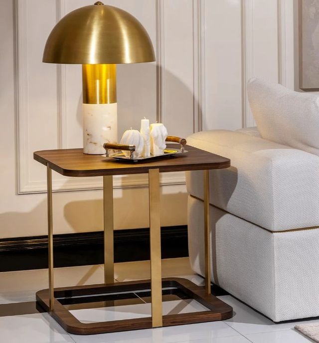 Michael Amini® Amora Eggshell Walnut Side Table-1