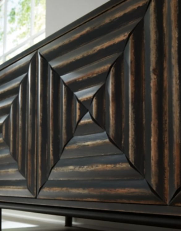 Signature Design by Ashley® Fair Ridge Distressed Black Accent Cabinet-4