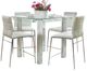 Furniture of America® Richfield II 5-Piece Glass Top Counter Height Table with Silver Legs-0