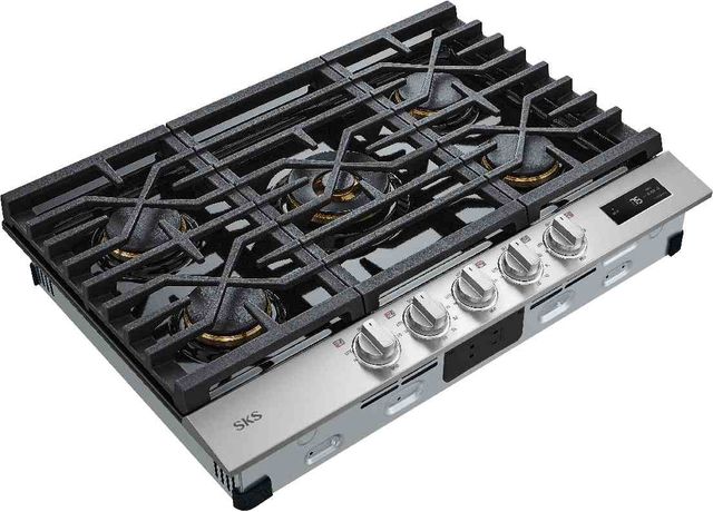 SKS 30" Stainless Steel Natural Gas Cooktop with Black Porcelain Coated Burner Pan-1