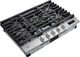 SKS 30" Stainless Steel Natural Gas Cooktop with Black Porcelain Coated Burner Pan-1