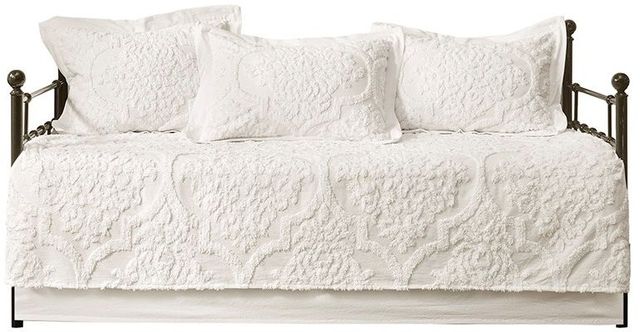 Olliix by Madison Park 5 Piece White Viola Tufted Cotton Chenille Daybed Set-0