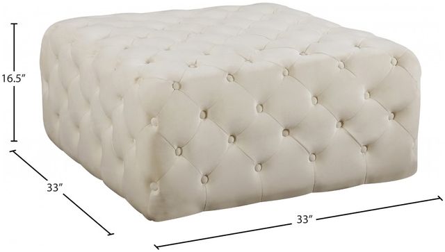 Meridian Furniture Ariel Cream Velvet Ottoman-1