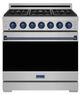 Thor Kitchen Gordon Ramsay Collection 36" Stainless Steel Pro Style Liquid Propane Range with Precision Knob Control and Blue Trim-0