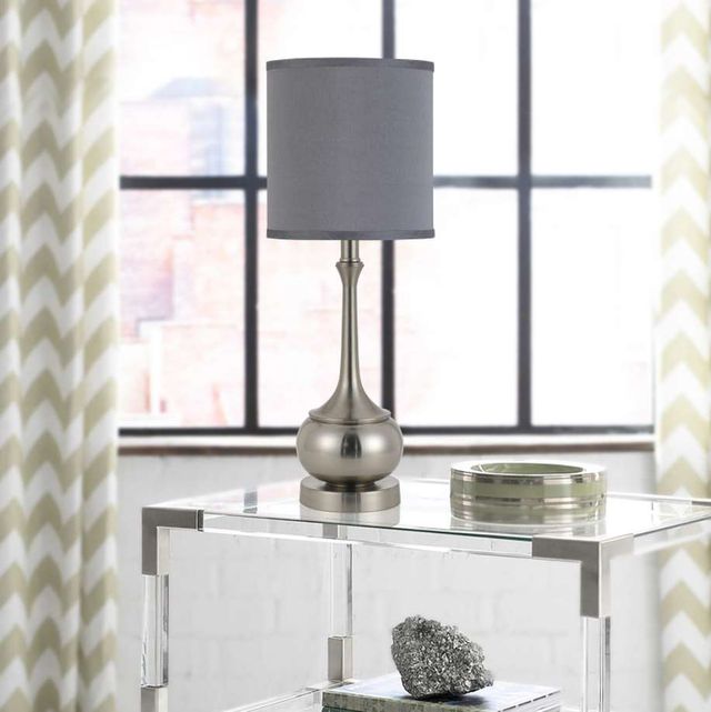 Cal® Lighting & Accessories Tapron Brushed Steel/Gray Accent Lamp-1