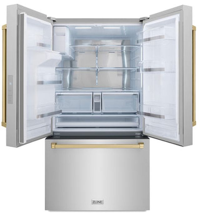 ZLINE Autograph Edition 36" 28.9 Cu. Ft. Stainless Steel Freestanding French Door Refrigerator-1