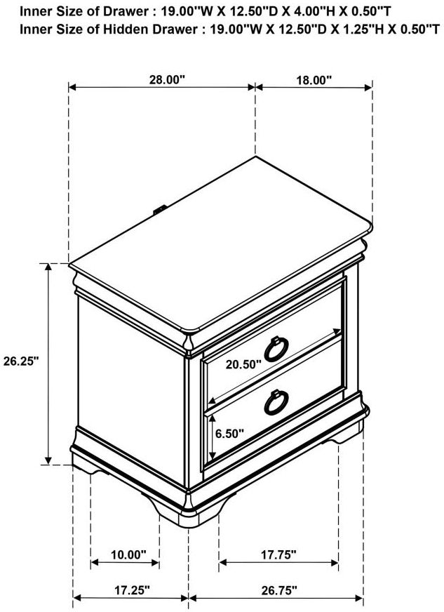 Coaster® Garland Brown Cherry Nightstand -2