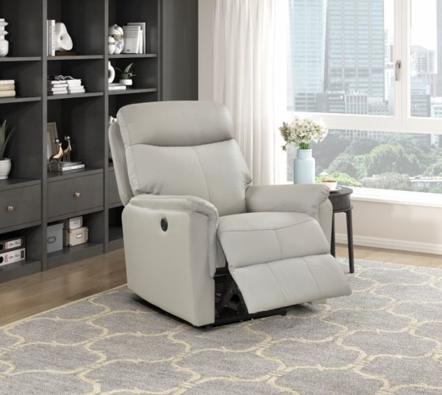 Homelegance® Leif Light Gray Power Recliner-1