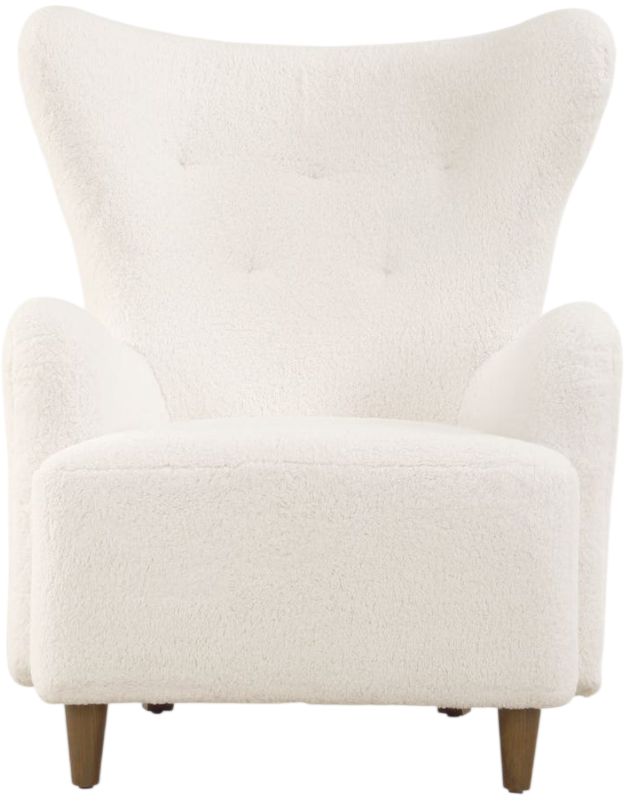Uttermost® Ingel White Wingback Armchair-2