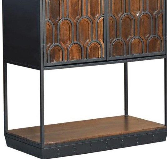 Jaipur Furniture Medrano Black/Brown Tall Cabinet-2
