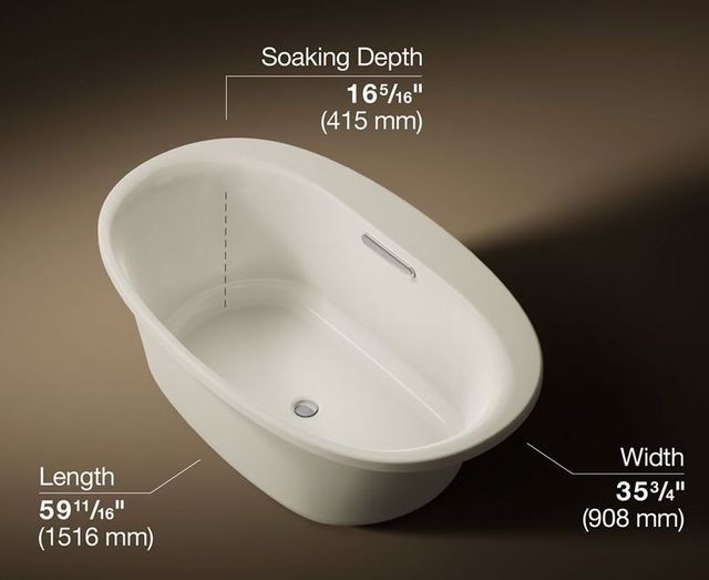 KOHLER® Underscore® Biscuit 59.75" x 35.75" Drop-In/Undermount Bath-2