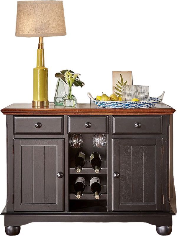 A-America® British Isles OB Antique Oak/Black Wine Server-0