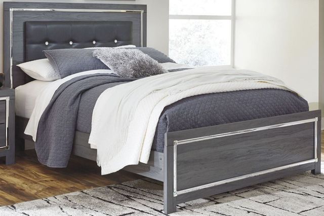 Signature Design by Ashley® Lodanna Gray Youth Full Upholstered Panel Bed-2