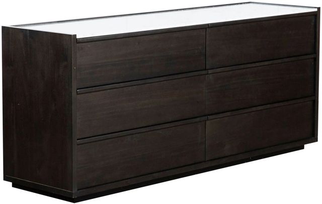 Moe's Home Collection Ashcroft Dark Grey Dresser with White Marble Top-0