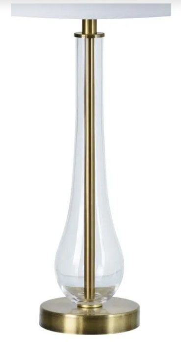 Renwil® Nabi 2-Piece Antique Brass/Clear Glass Table Lamp Set-2