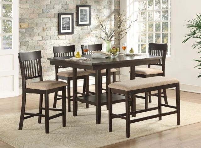 Homelegance® Balin Dark Brown Counter Height Bench-1