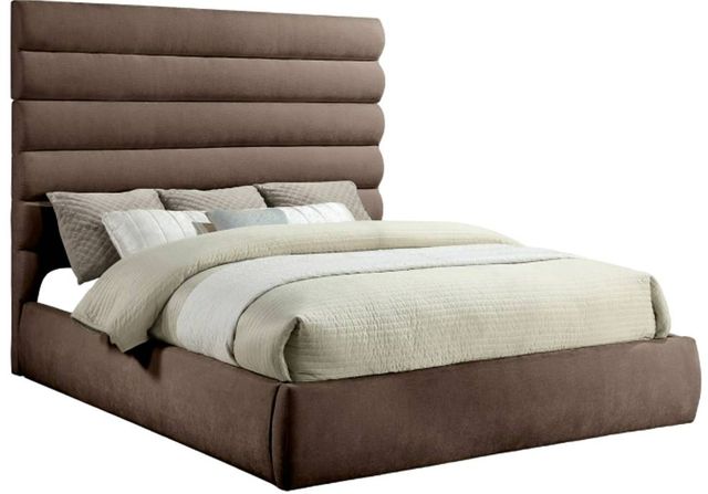 Meridian Furniture Adam Brown 71" King Upholstered Panel Bed-0