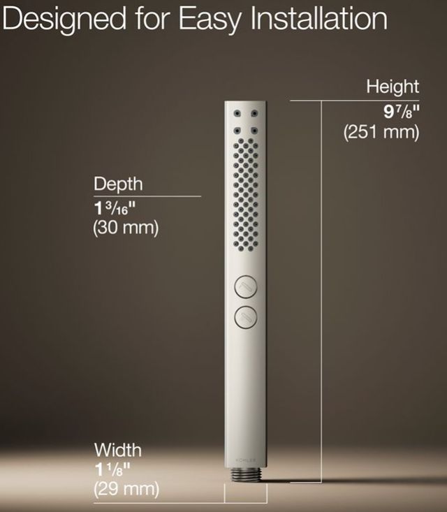KOHLER® Shift®+ Vibrant Polished Nickel 1.75 GPM Square 2-Function Handshower-3