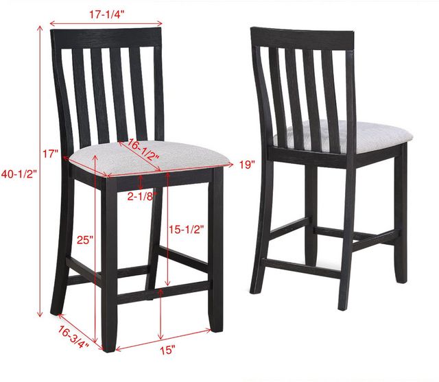 Crown Mark Delfin Black/Light Gray Counter Height Chair-4